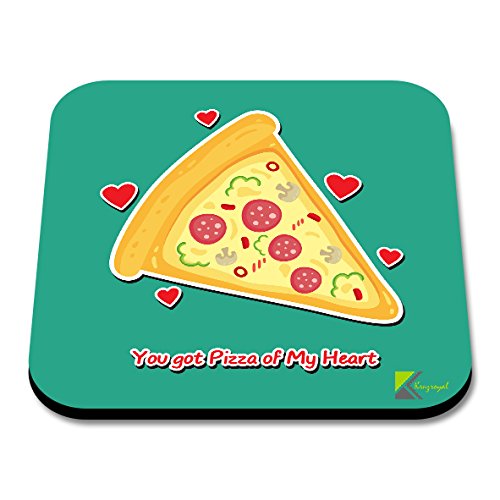 CS102 You got Pizza of My Heart/Valentine Day's Gift Novelty Funny Coffee Tea Drink Gift Glossy MDF Wooden Coaster