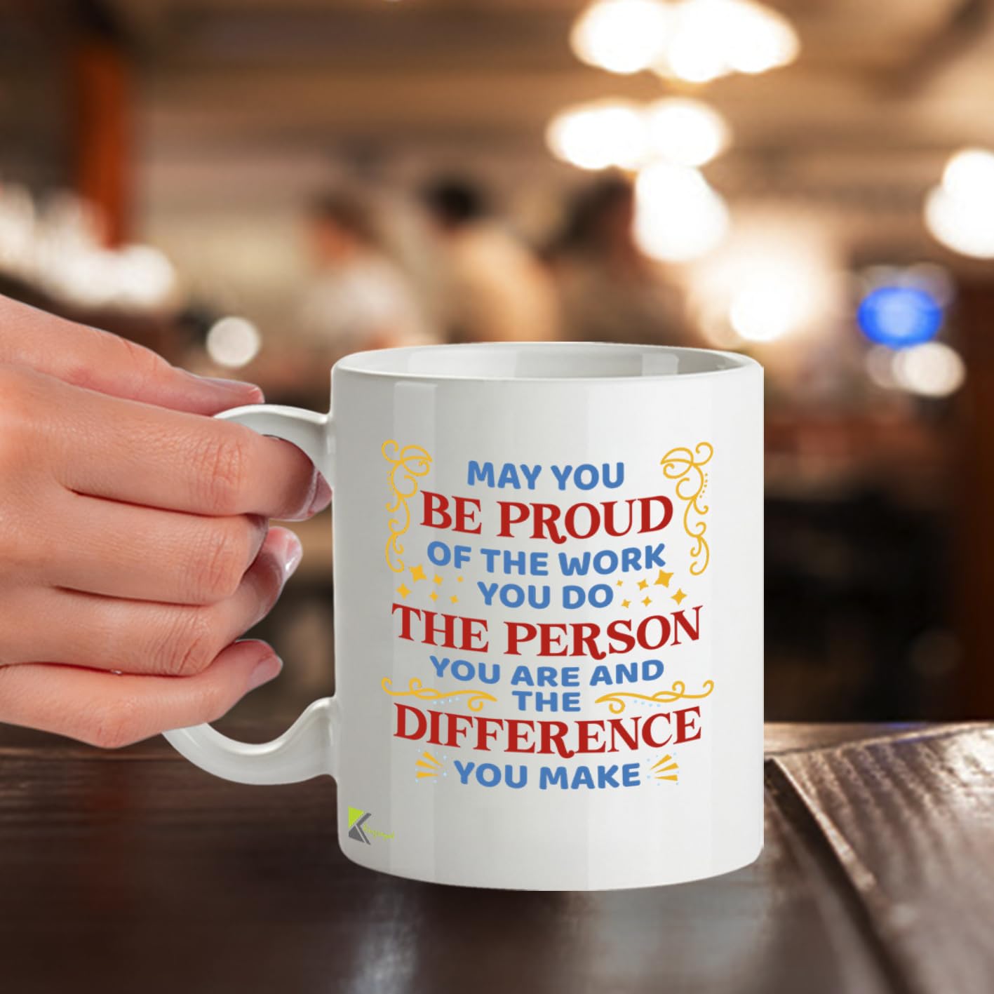 Kruzroyal Proud of The Work You Do Inspirational Mug - Thank You Gift for Colleague, Teacher, Nurse, Mentor - Appreciation Present