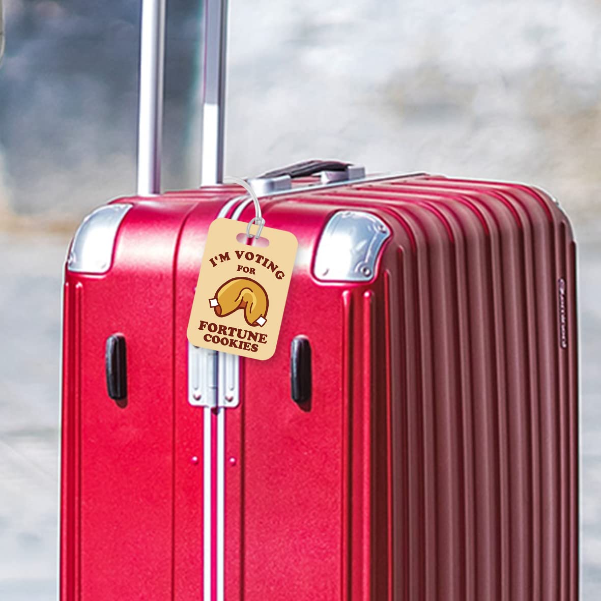 LT031 I'm Voting for Fortune Cookies Novelty Funny Unique Designer Gift Glossy Plastic Suitcase Luggage Tag