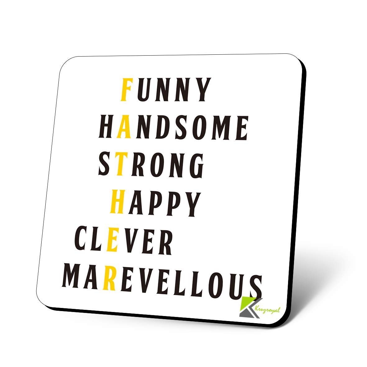 CS1196 Full Form of Father Novelty Funny Coffee Tea Drink Gift Glossy MDF Wooden Coaster
