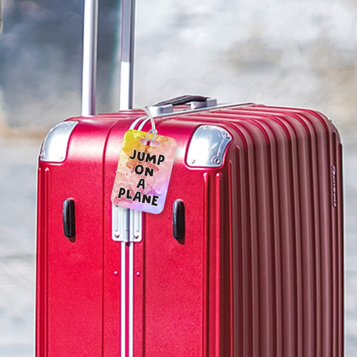 LT216 Jump on a Plane Novelty Funny Unique Designer Gift Glossy Plastic Suitcase Luggage Tag