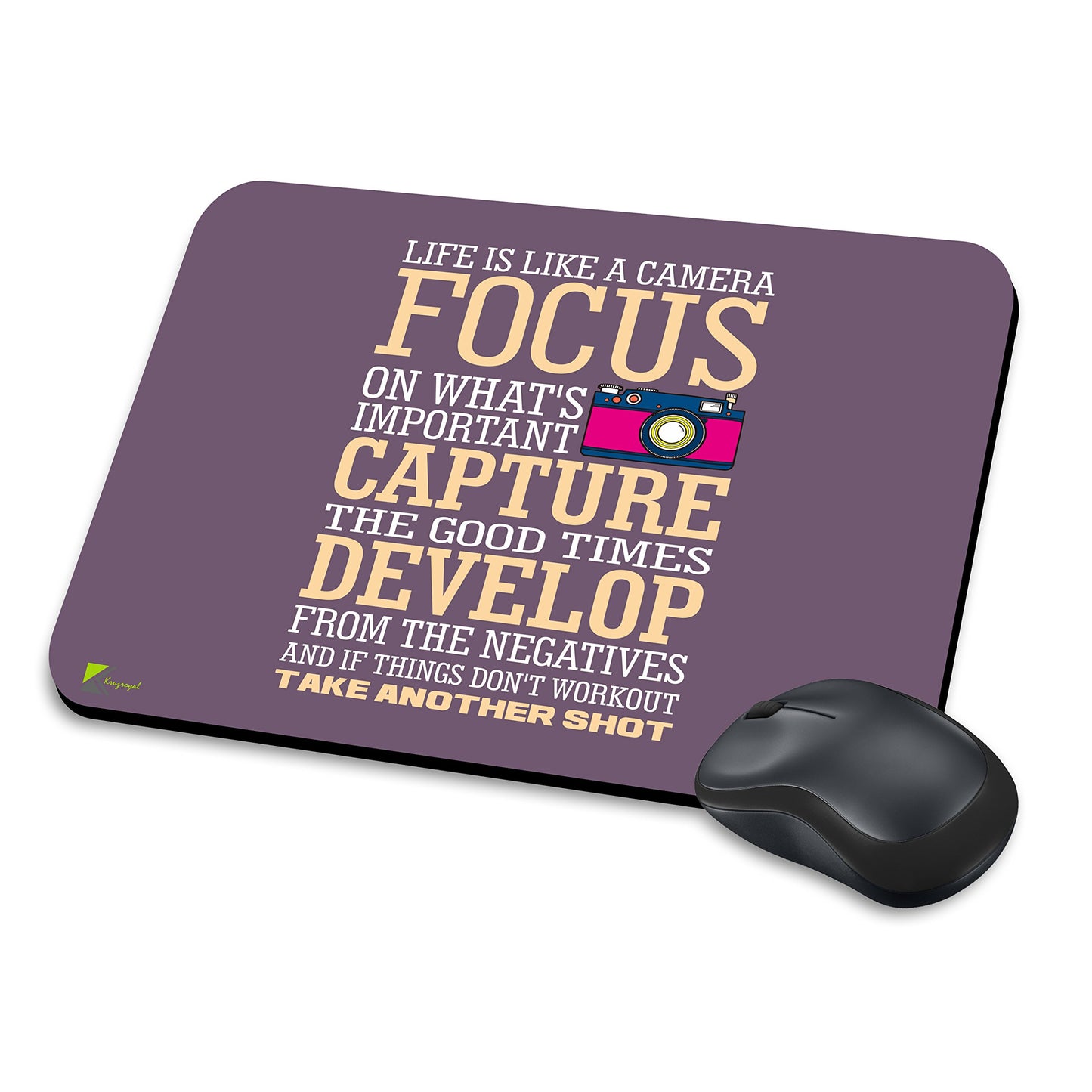 MM045 - Life is like a camera Funny Novelty Gift Mousemat/MousePad Anti Slip Laptop Computer PC Mouse Mat