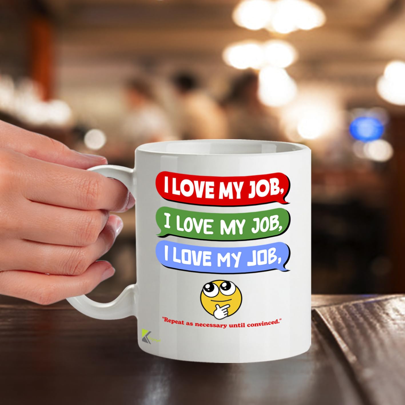 Kruzroyal I Love My Job Funny Mug - Sarcastic Office Humour Cup Great Gag Gift for Work Colleague Men Women