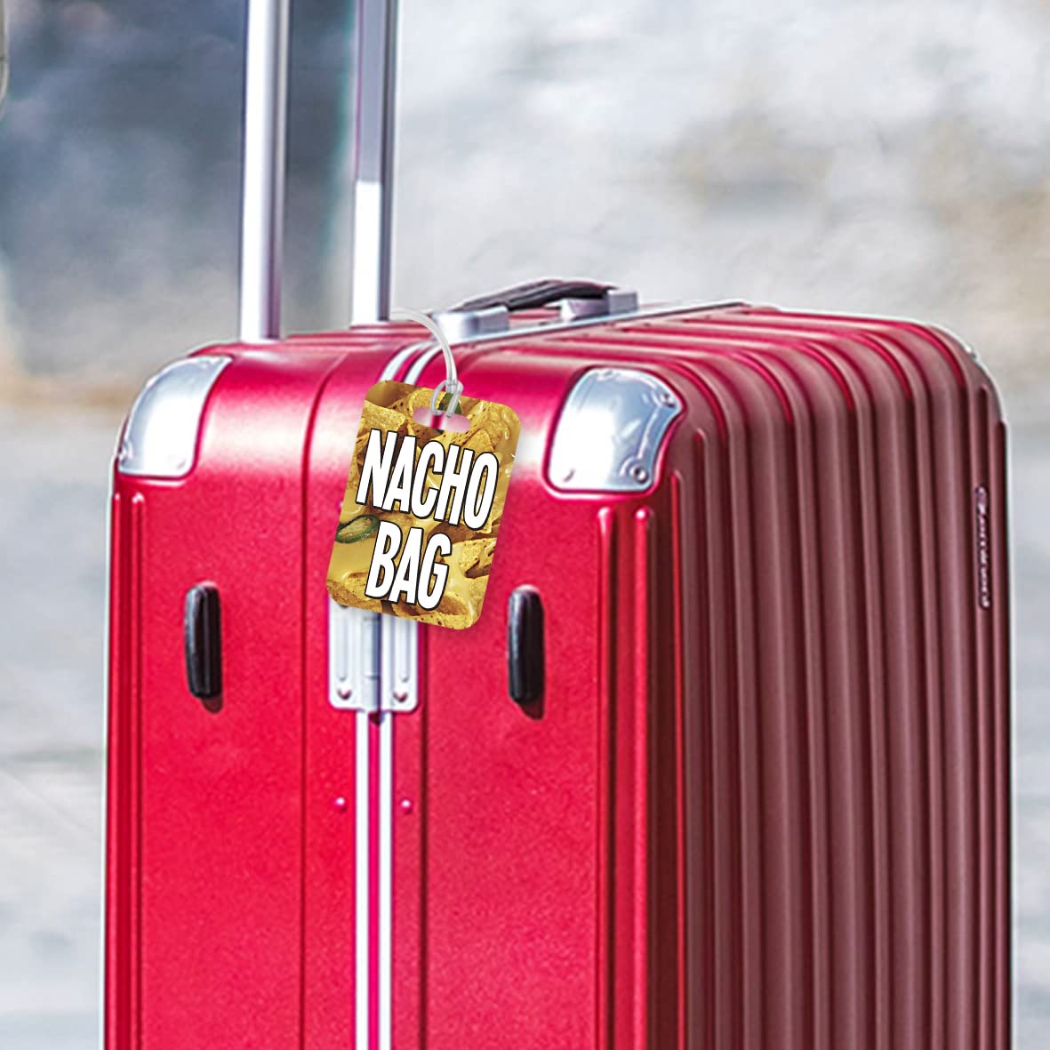 LT070 Nacho Bag Novelty Funny Unique Designer Gift Glossy Plastic Suitcase Luggage Tag