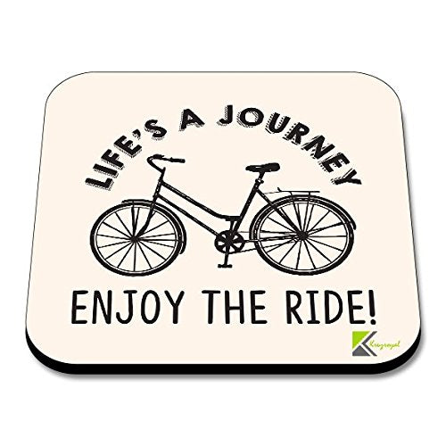 CS299 Life's a Journey, Enjoy The Ride! Novelty Funny Coffee Tea Drink Gift Glossy MDF Wooden Coaster