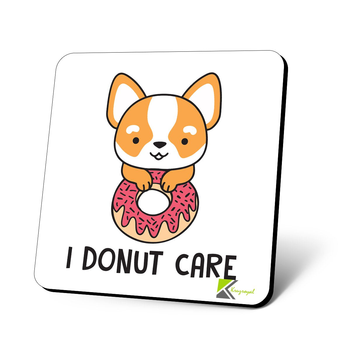 CS994 I Donut Care Novelty Funny Coffee Tea Drink Gift Glossy MDF Wooden Coaster