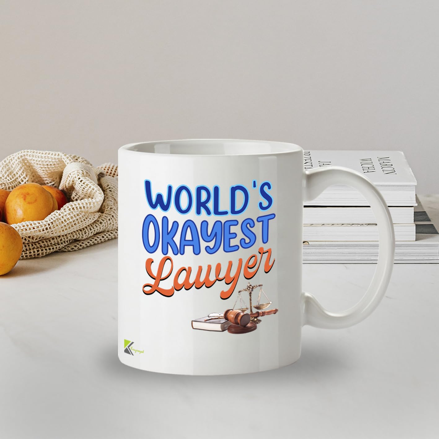 Kruzroyal World's Okayest Lawyer Funny Mug - Novelty Gift for Solicitor Law Student Men Women Colleague Mate