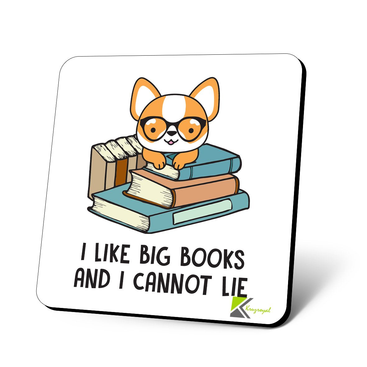 CS997 I Love Big Books and i Cannot Lie Novelty Funny Coffee Tea Drink Gift Glossy MDF Wooden Coaster