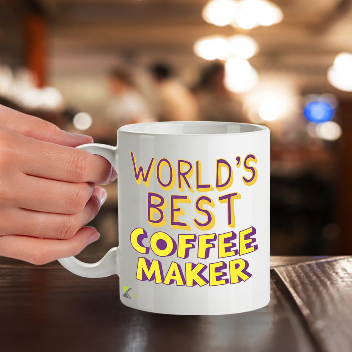 Kruzroyal DZ829 World's Best Coffee Maker Mug 11oz - White Ceramic Cup for a Perfect Brew - Funny Birthday, Office Thank You Gift for Colleague, Friend
