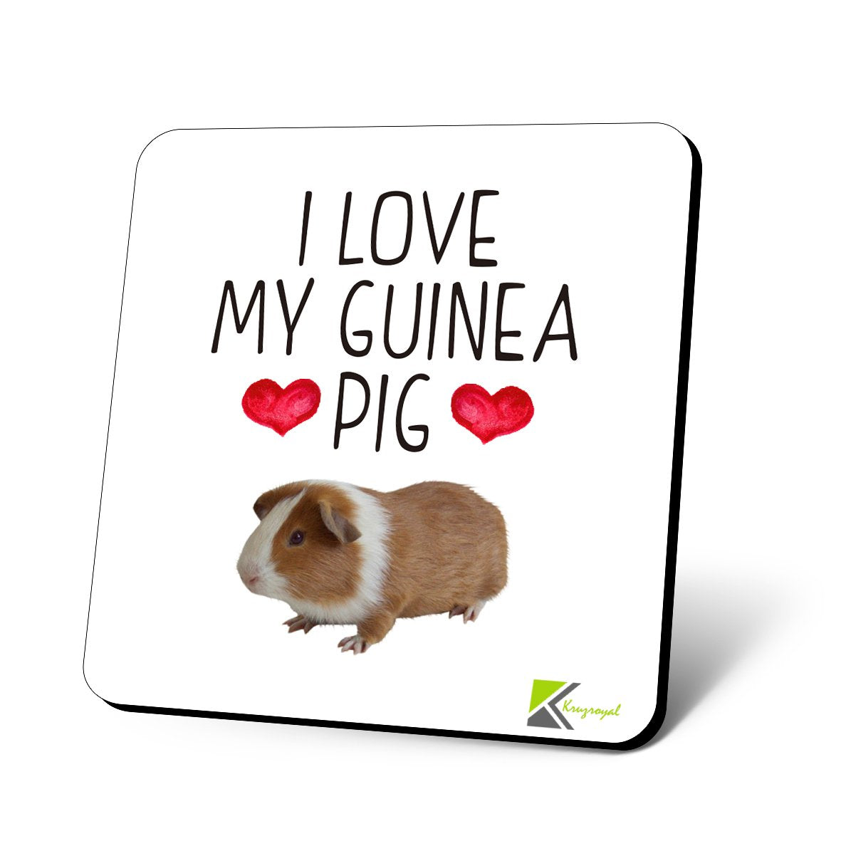 CS863 I Love My Guinea Pig Novelty Funny Coffee Tea Drink Gift Glossy MDF Wooden Coaster