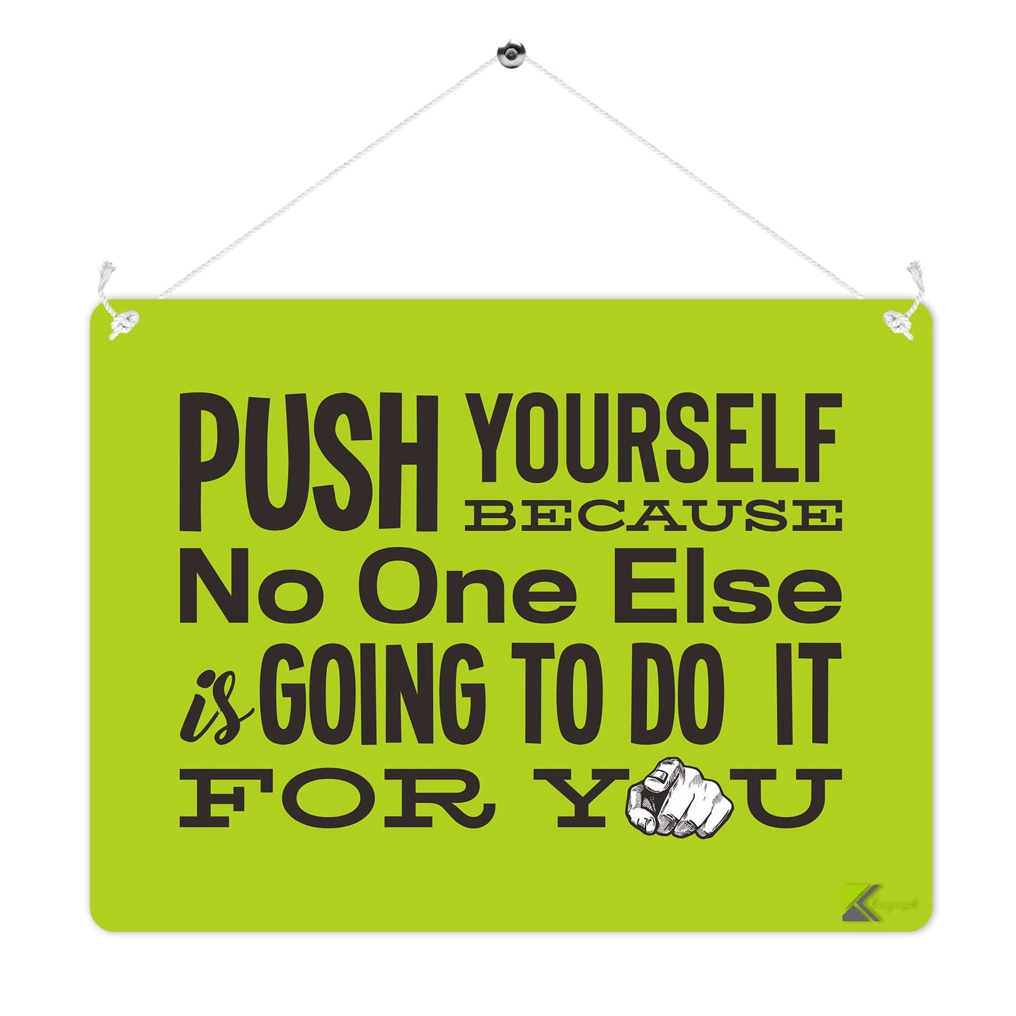 MP261 PUSH YOURSELF because no one else is going to do it for you/Self motivation Funny Novelty Retro Vintage Metal Wall Sign Plaque 20cm x 15cm