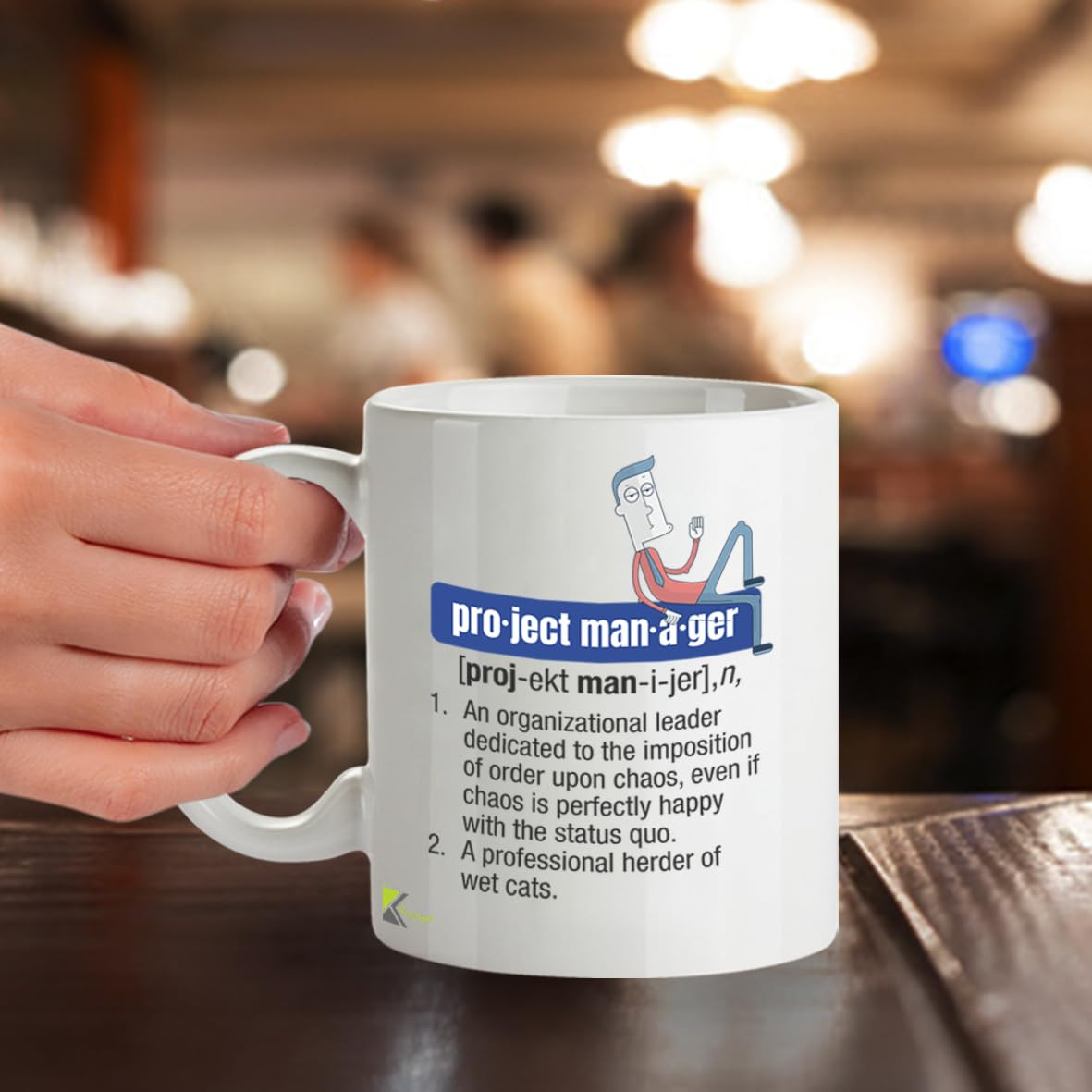 Kruzroyal Project Manager Funny Mug Definition Funny Office Tea Coffee 11OZ Mug Gift for Work Colleague, Boss