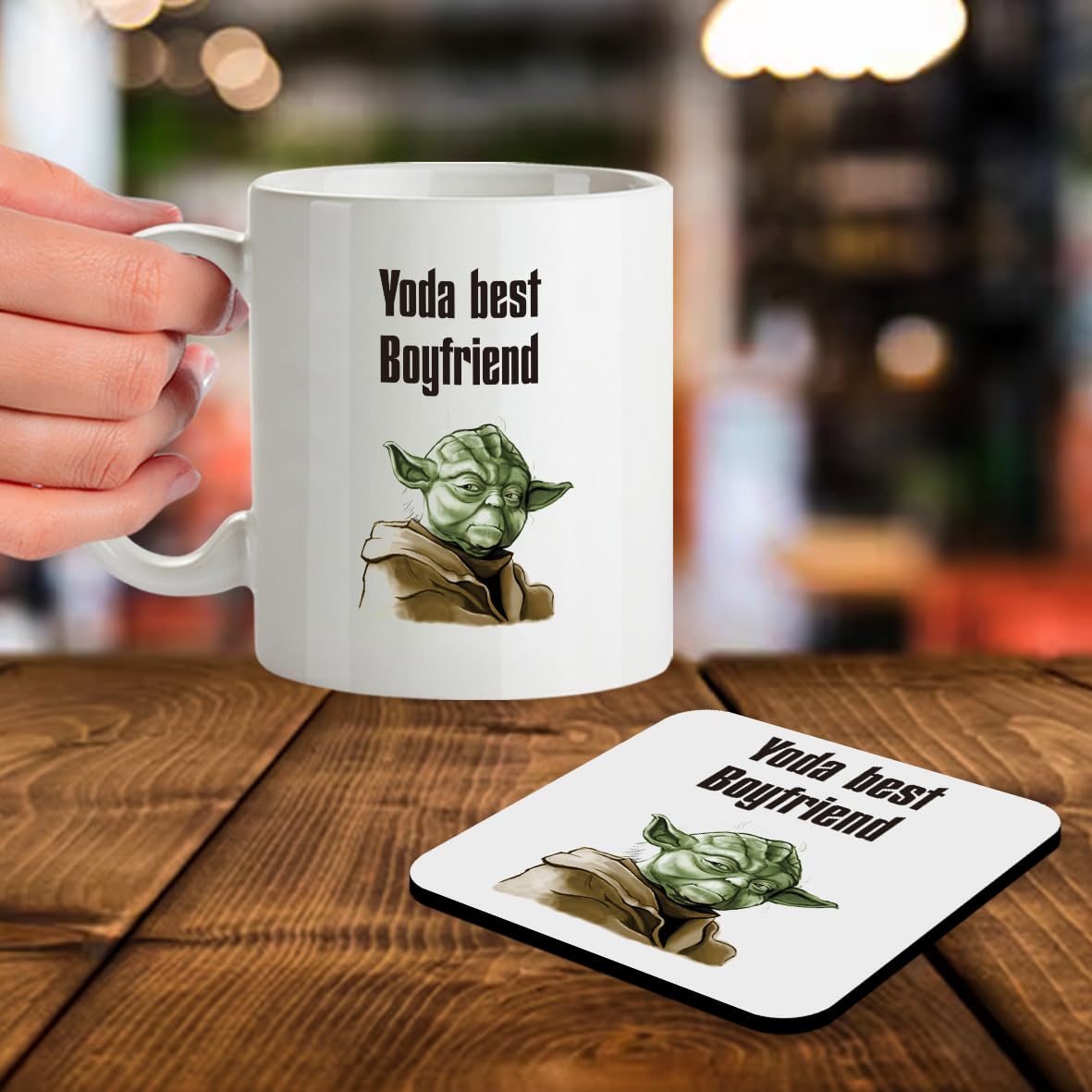 Kruzroyal SM099 Yoda Best Boyfriend - 11OZ Mug & Matching Coaster Set