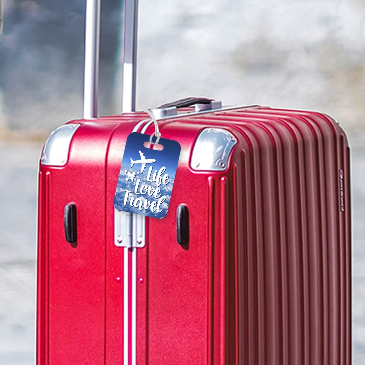 LT062 Life Love Travel Novelty Funny Unique Designer Gift Glossy Plastic Suitcase Luggage Tag