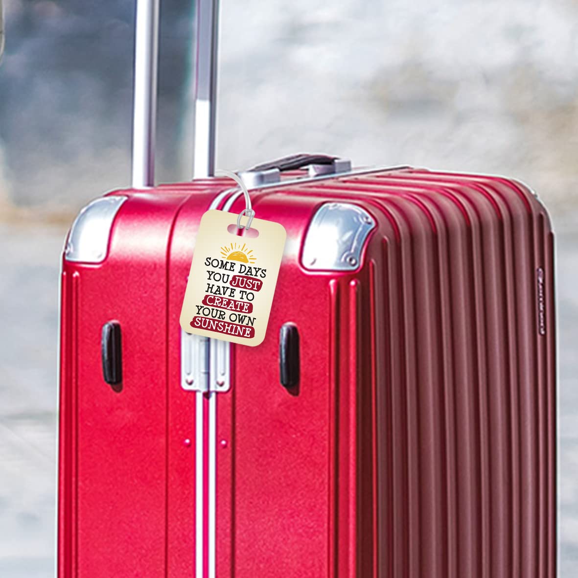 LT189 Some Days You Just Have to Create Your Own Sunshine Novelty Funny Unique Designer Gift Glossy Plastic Suitcase Luggage Tag