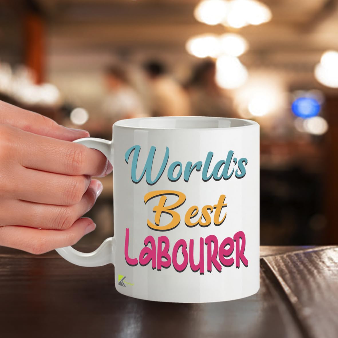 Kruzroyal DZ873 World's Best Labourer Mug 11oz - White Ceramic Cup for Builder, Construction Worker - Funny Birthday, Father's Day, Thank You Present