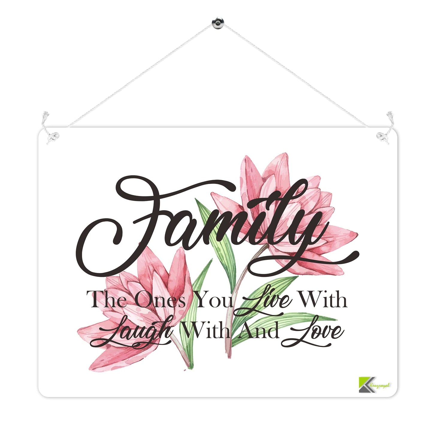 MP209 Family:The ones you live with laugh and love Funny Novelty Retro Vintage Metal Wall Sign Plaque 20cm x 15cm