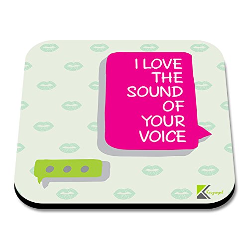 CS131 I Love The Sound of Your Voice/Valentines Gift Novelty Funny Coffee Tea Drink Gift Glossy MDF Wooden Coaster