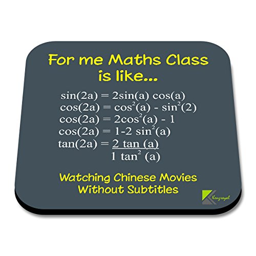 CS101 for me Maths Class is Like Watching Chinese Movies Without subtitles. Novelty Funny Coffee Tea Drink Gift Glossy MDF Wooden Coaster