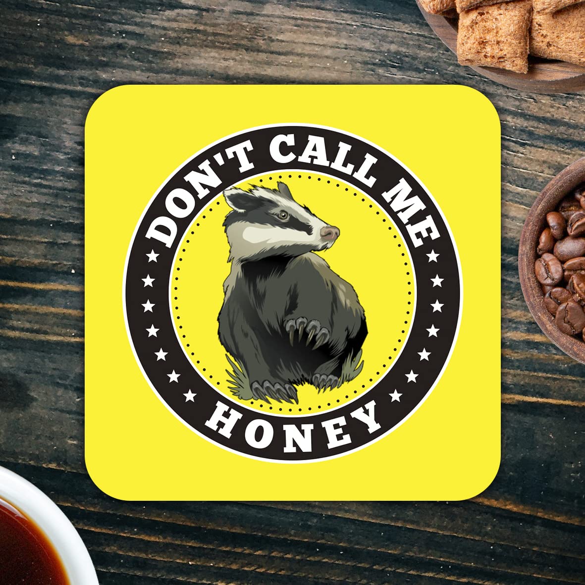 CS677 Don't Call Me Honey Novelty Funny Coffee Tea Drink Gift Glossy MDF Wooden Coaster