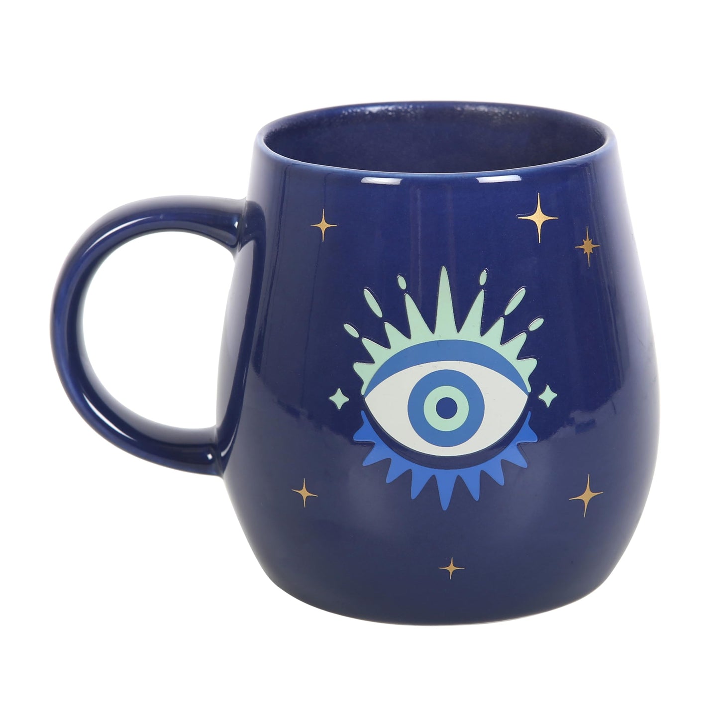 Something Different Wholesale Enchanting All Seeing Eye Colour Changing Mug - Evil Eye Talisman, Blue & Gold Design, Good Luck & Protection Tea/Coffee Cup