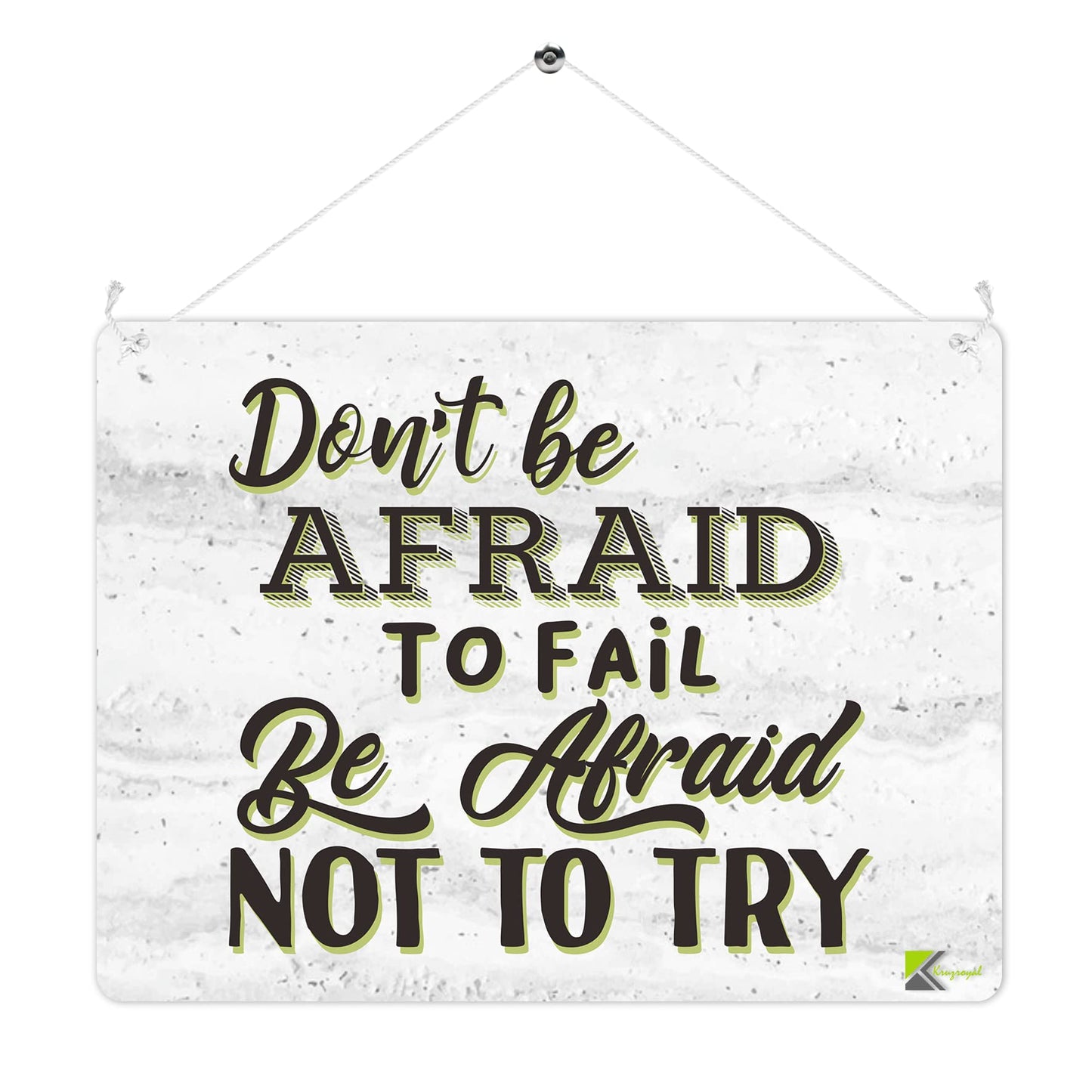 MP289 Don't be afraid to fail be afraid not to try Funny Novelty Retro Vintage Metal Wall Sign Plaque 20cm x 15cm