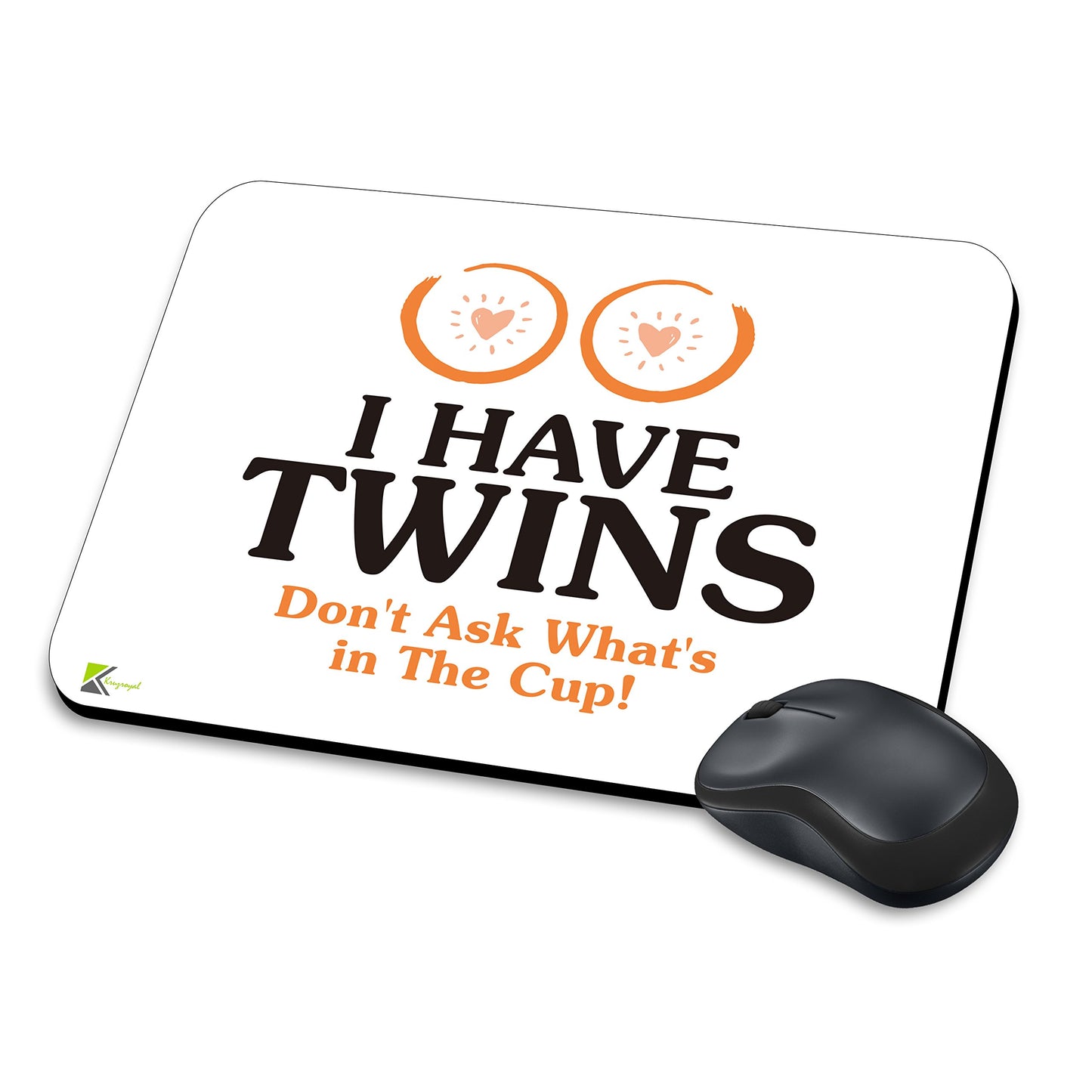 MM200 - I Have Twins Don't Ask What's in The Cup! Funny Novelty Gift Mousemat/MousePad Anti Slip Laptop Computer PC Mouse Mat