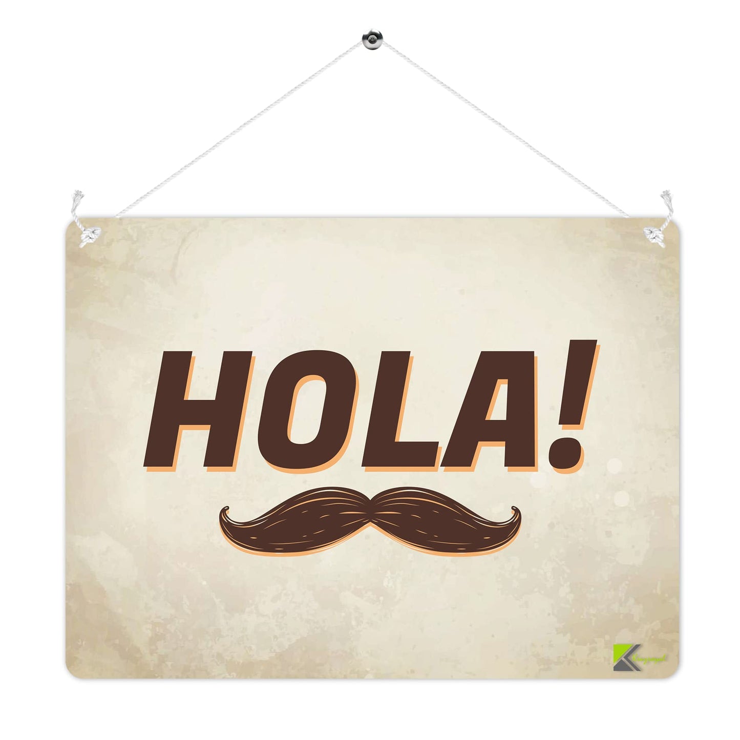 MP215 HOLA! Funny Novelty Retro Vintage Metal Wall Sign Plaque 20cm x 15cm