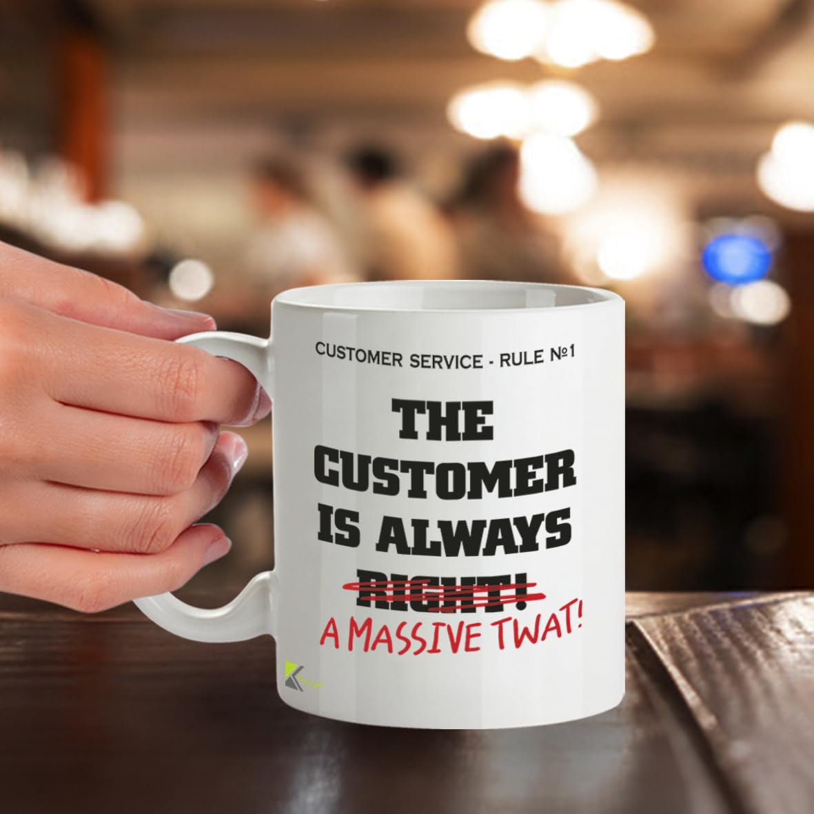 Kruzroyal Funny Customer Service Mug, Novelty Coffee Cup, Gift for Colleague, Coworker