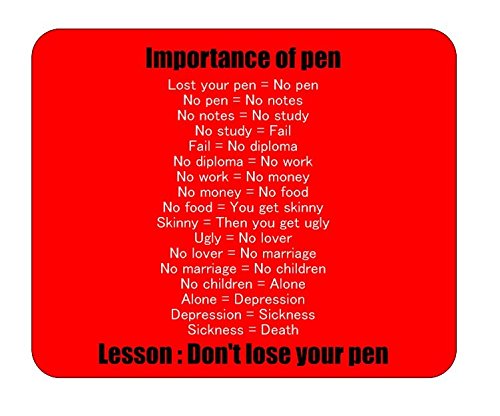 Importance of Pen Funny Student Mousemat/Pad Anti Slip Computer PC Laptop Mouse Mat