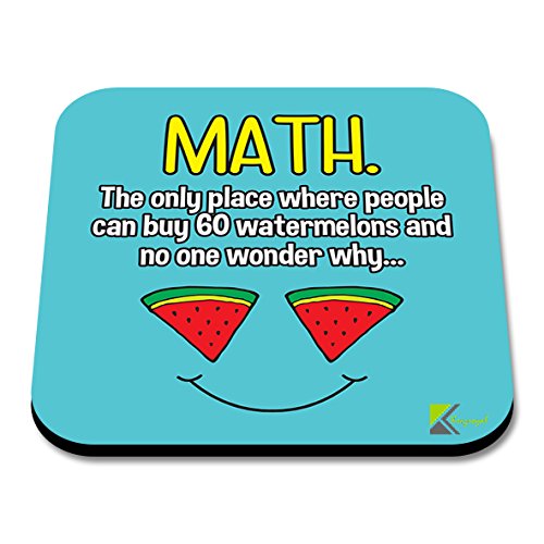 CS104 Math, The only Place Where People can Buy 60 Watermelons and no one Wonder why ... Novelty Funny Coffee Tea Drink Gift Glossy MDF Wooden Coaster