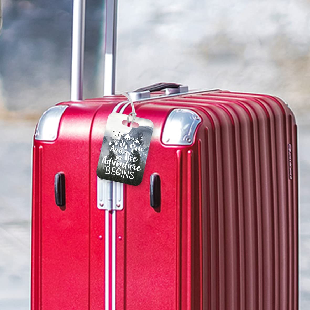 LT065 and So The Adventure Begins Novelty Funny Unique Designer Gift Glossy Plastic Suitcase Luggage Tag