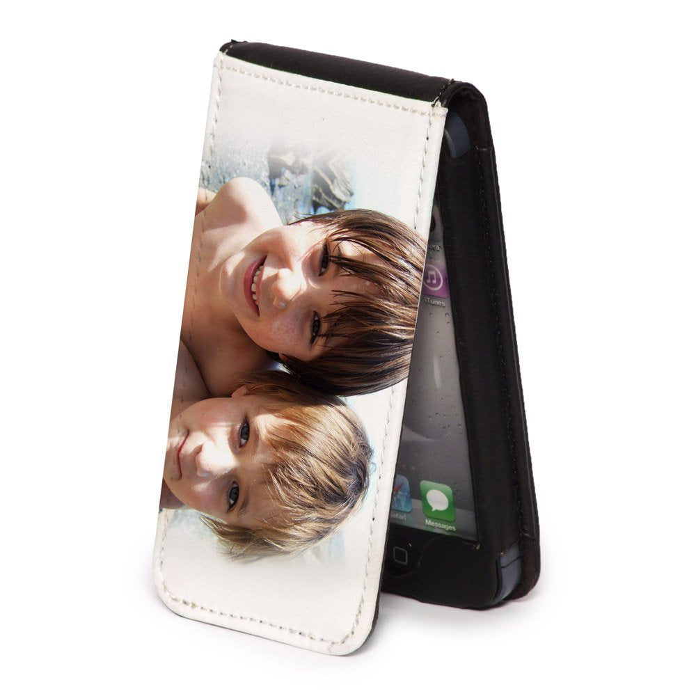 Personalised iPhone 4 4s Phone Leather Flip Case Cover Custom Photo Create Your Own