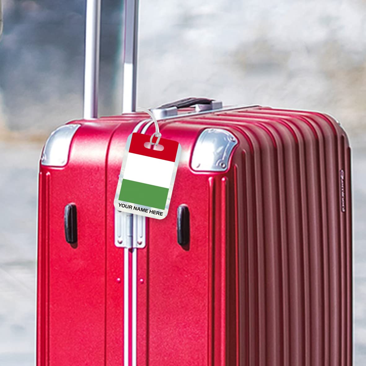PLT271 Personalised Name with Italy Flag Novelty Funny Unique Designer Gift Glossy Plastic Suitcase Luggage Tag