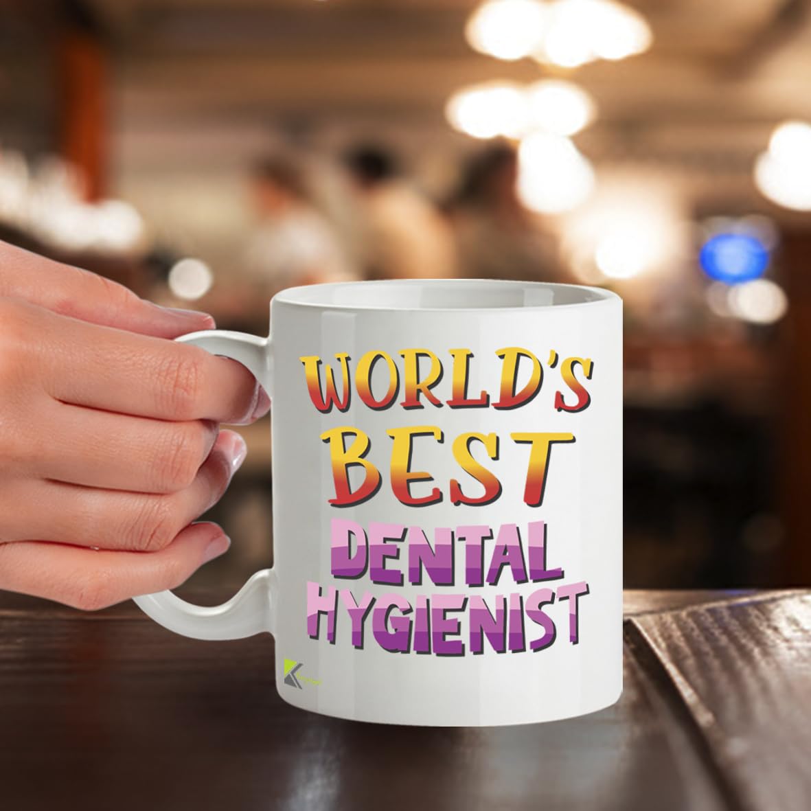 Kruzroyal DZ866 World's Best Dental Hygienist Mug 11oz - White Ceramic Cup for Dental Nurse, Therapist - Funny Thank You, Birthday, Graduation Present