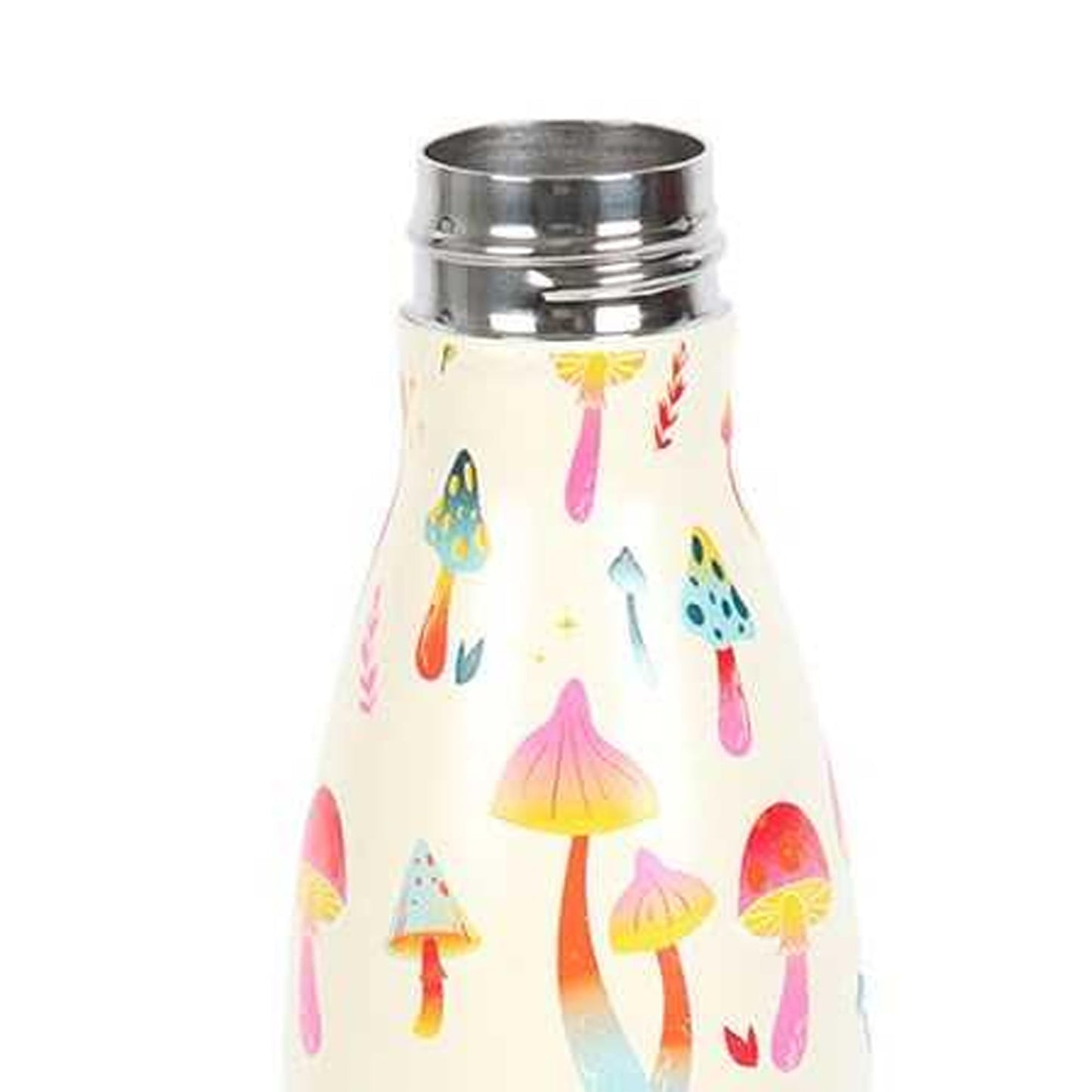 Something Different Funky Fungi Mushroom Steel Water Bottle (One Size) (White/Pink/Blue)