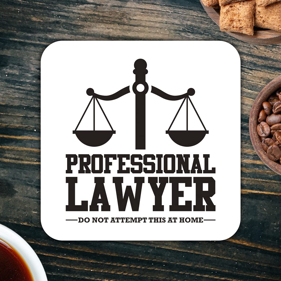 CS511 Professional Lawyer, do not Attempt This at Home Novelty Funny Coffee Tea Drink Gift Glossy MDF Wooden Coaster
