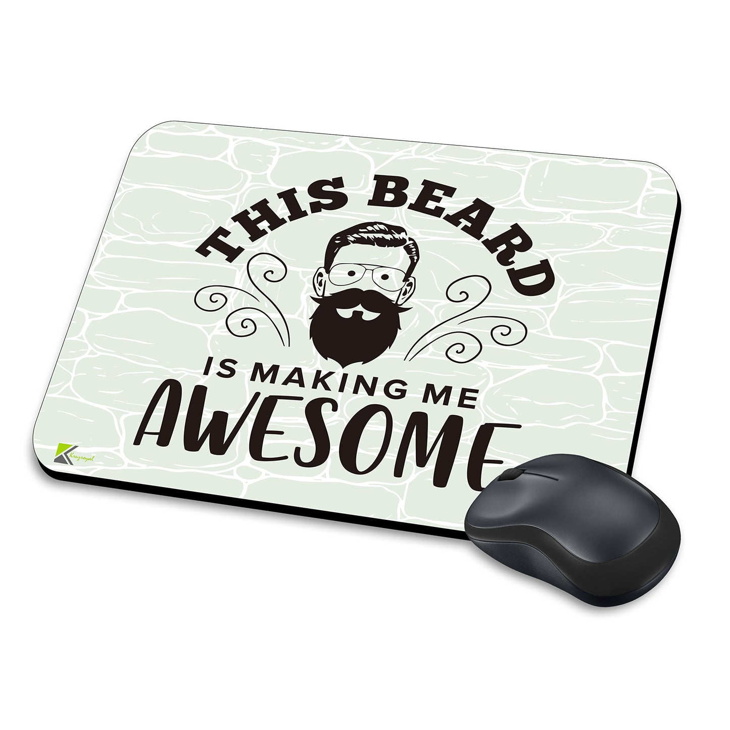 MM248 - This Beard Is Making Me Awesome Funny Novelty Gift Mousemat/MousePad Anti Slip Laptop Computer PC Mouse Mat