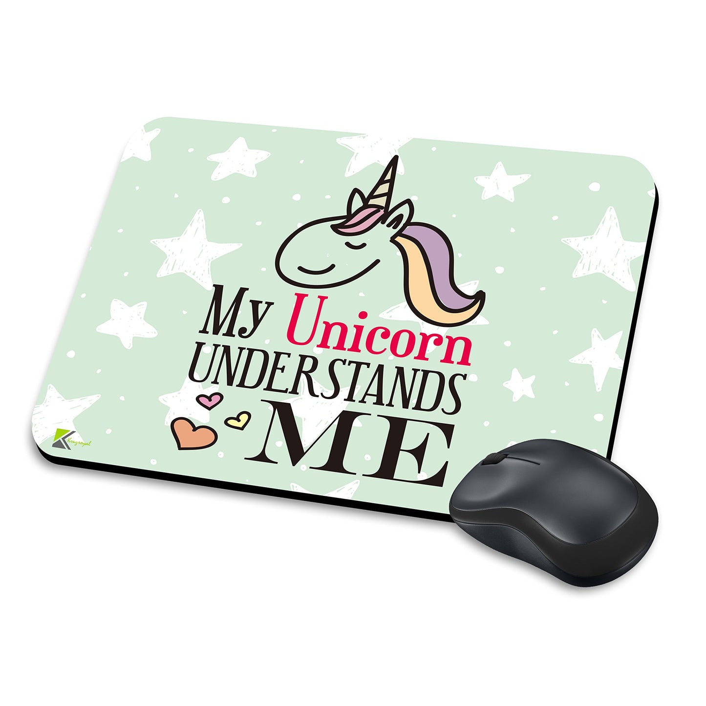 MM094 - My Unicorn Understands Me Funny Novelty Gift Mousemat/MousePad Anti Slip Laptop Computer PC Mouse Mat