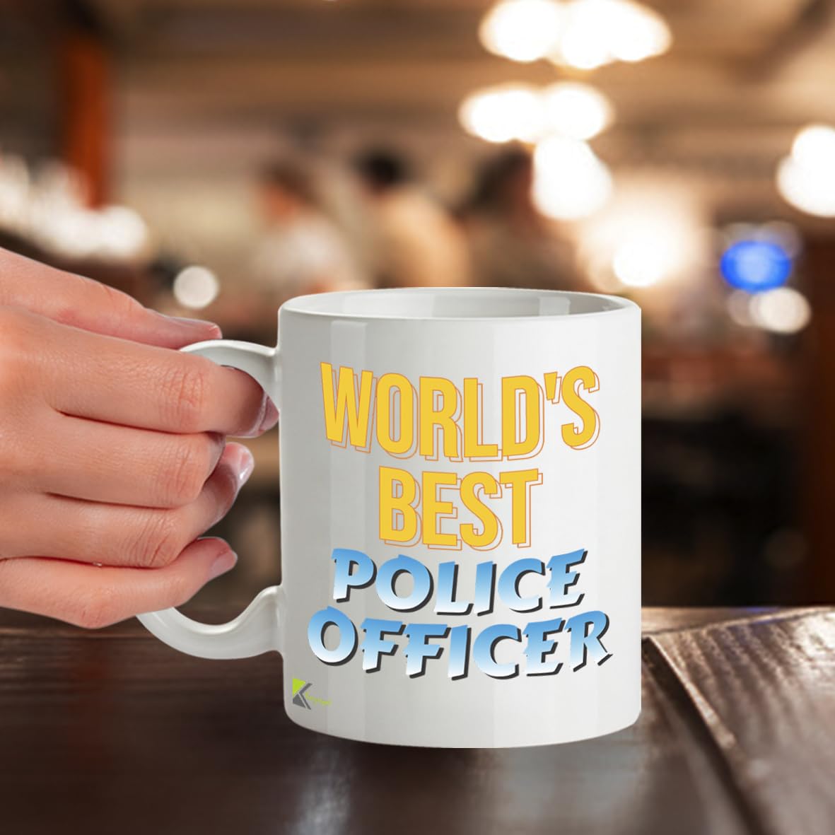 Kruzroyal DZ848 World's Best Police Officer Mug 11oz - White Ceramic Cup for Cop, PC - Ideal Birthday, Retirement, Passing Out Present