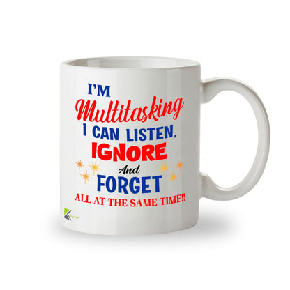Kruzroyal I'm Multitasking Funny Mug - Sarcastic Office Humour Cup Great Gag Gift for Work Colleague Men Women