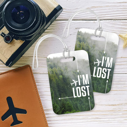 LT019 I'm Lost Novelty Funny Unique Designer Gift Glossy Plastic Suitcase Luggage Tag