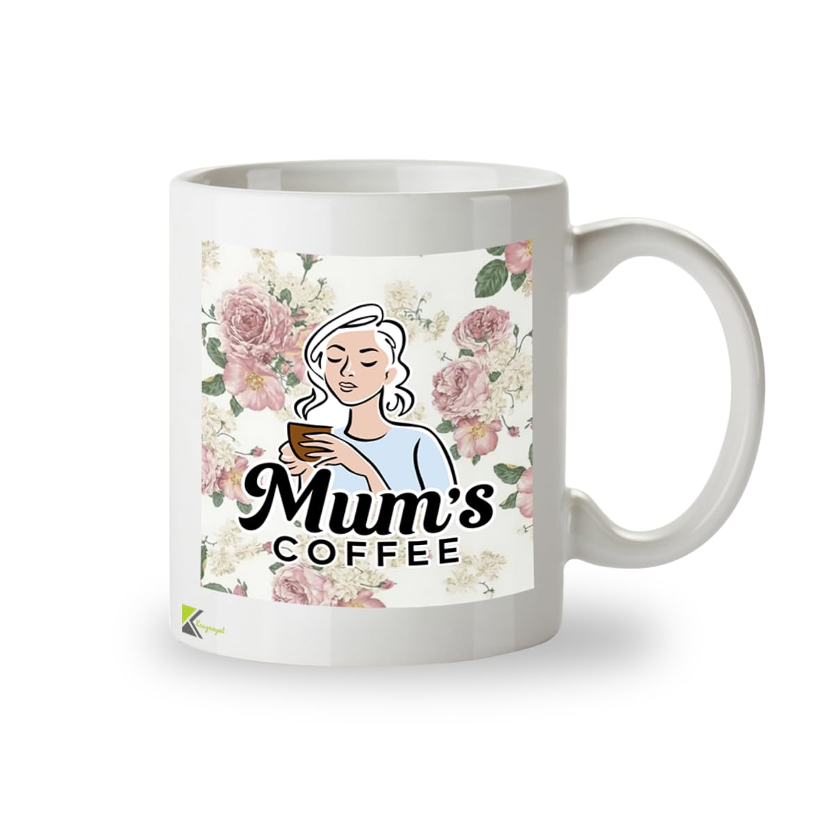 Kruzroyal Mum's Coffee Mug Gift - Best Mum Gifts from Daughter, Son - 11oz Floral Ceramic Cup for Mother's Day, Birthday, Christmas