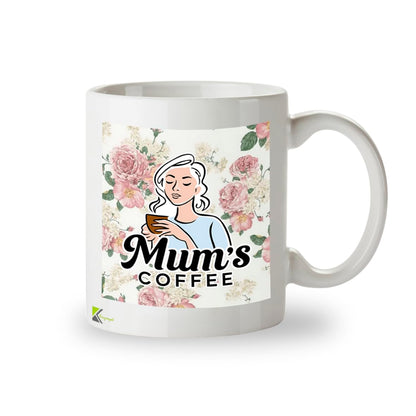 Kruzroyal Mum's Coffee Mug Gift - Best Mum Gifts from Daughter, Son - 11oz Floral Ceramic Cup for Mother's Day, Birthday, Christmas
