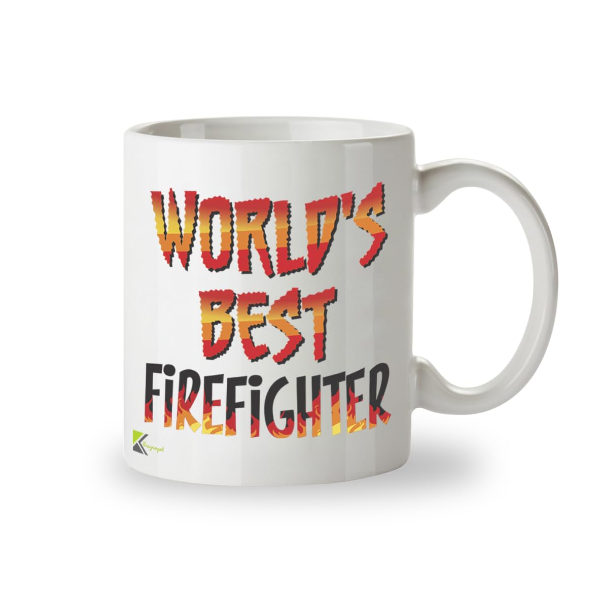 Kruzroyal DZ855 World's Best Firefighter Mug 11oz - White Ceramic Cup for Fireman, Fire Crew - Ideal Birthday, Retirement, Passing Out Present