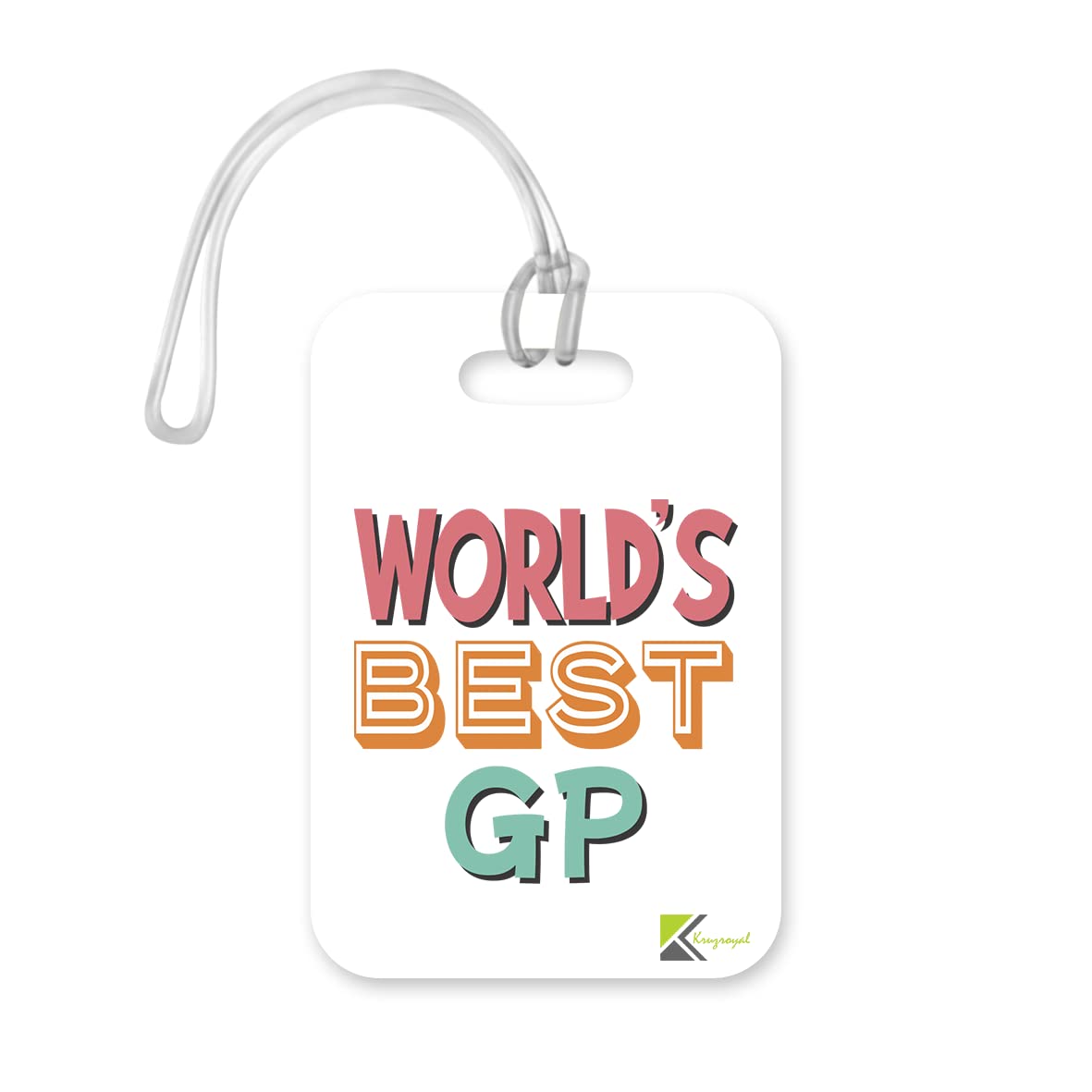 LT480 World's Best GP Novelty Funny Unique Designer Gift, Suitcase, Glossy Plastic Luggage Tag for GP