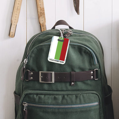 PLT268 Personalised Name with Bulgaria Flag Novelty Funny Unique Designer Gift Glossy Plastic Suitcase Luggage Tag