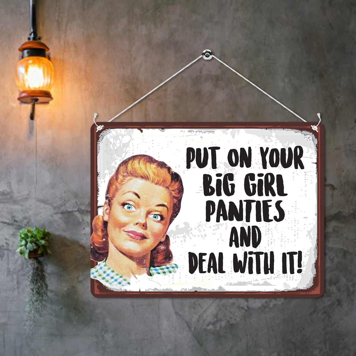 Kruzroyal MP119 Put on your big girl panties and deal with it! Funny Novelty Retro Vintage Metal Wall Sign Plaque 20cm x 15cm