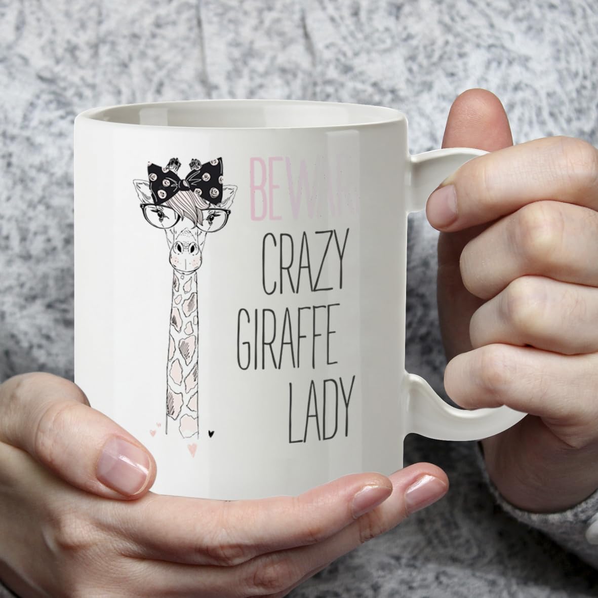 Kruzroyal DZ287 Beware Crazy Giraffe Lady Funny Novelty Great Gift Idea Coffee Tea Mug