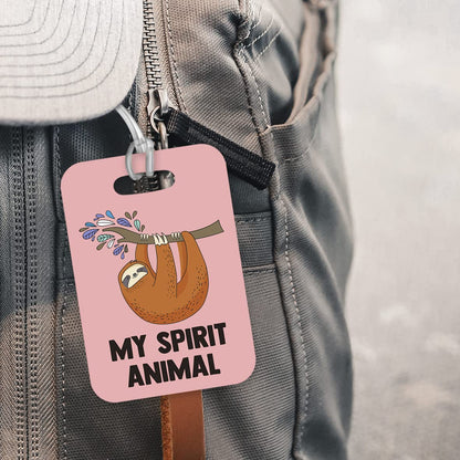 LT005 My Spirit Animal (Sloth) Novelty Funny Unique Designer Gift Glossy Plastic Suitcase Luggage Tag